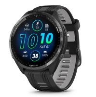 Forerunner® 965 - Carbon Grey DLC Titanium Bezel with Black Case and Black/Powder Grey Silicone Band - 010-02809-10 - Garmin